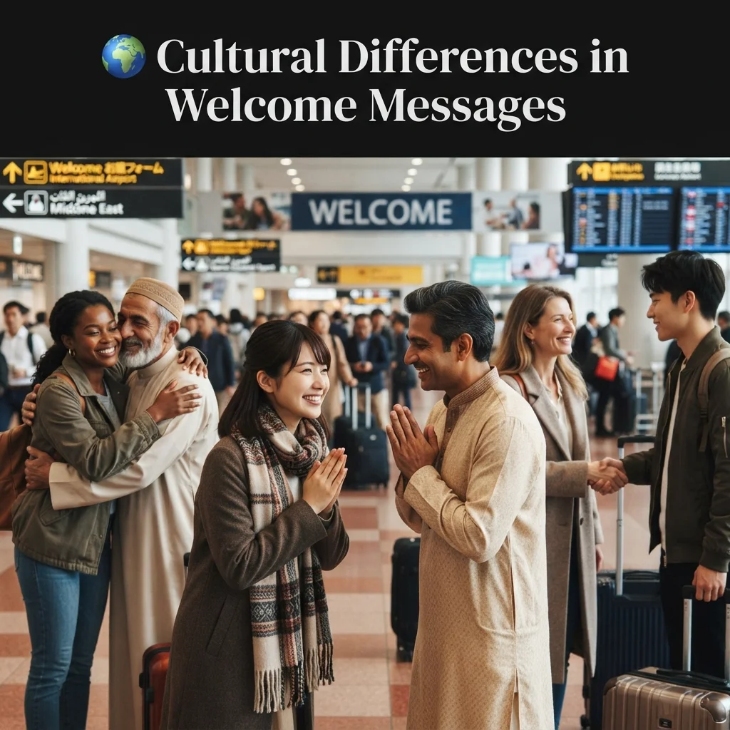 Cultural differences in welcome messages across countries, languages, and social traditions